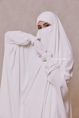 White Hoor - Two Piece Jilbab With Skirt- Long & Loose