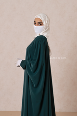 Emerald Faraasha Butterfly Wide Abaya - Silk Crepe