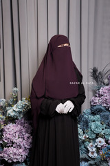 Two Layer Purple Emerald Flap Niqab - Wide & Super Breathable Veil