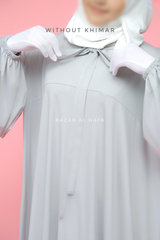 Eliza Two Piece Abaya & Khimar in Pearl Grey Cotton Super Soft & Breathable - Cozy