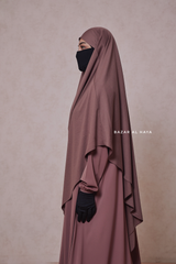 Coffee Eliza Long Triangle Diamond Khimar - Soft Cotton