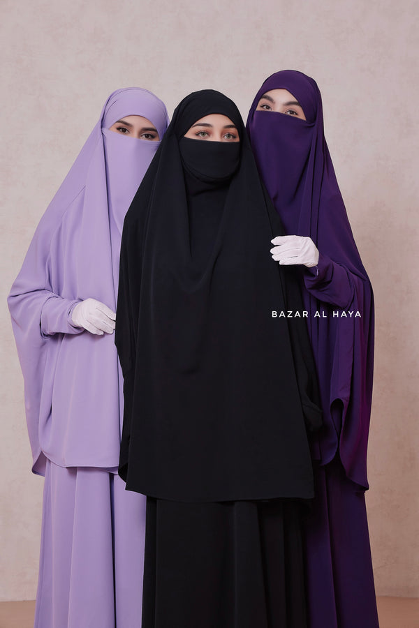 Yasmin Two Piece Jilbab With Dress & Khimar - Loose Style & Light Soft Breathable