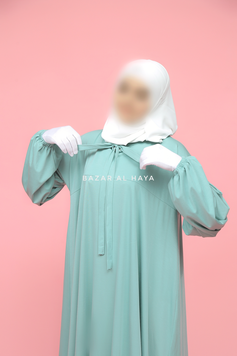 Eliza Mint Cotton Super Soft & Breathable Abaya Dress - Cozy