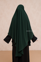 Marwad Maxi Round Diamond Khimar In Emerald - Crepe, Cotton Extra Long