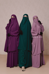 Hoor - Two Piece Jilbab With Skirt Set - Silk Crepe