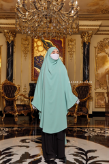 Munawwar Mint Extra Long Triangle Diamond Khimar - Soft Nida