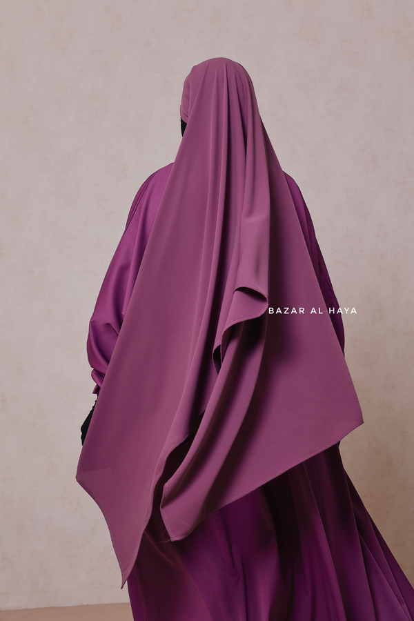 Mauve Tie Back Scarf & Khimar - Long Rectangle Shape - Style & More