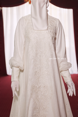 Bridal Rana Silk Gown Abaya & Lace Cloak Set For Walima & Wedding