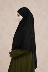 Eliza Black Diamond Khimar - Stretch Cotton - Medium