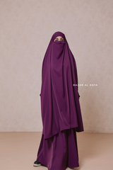 Purple Hoor - Two Piece Jilbab With Skirt- Long & Loose