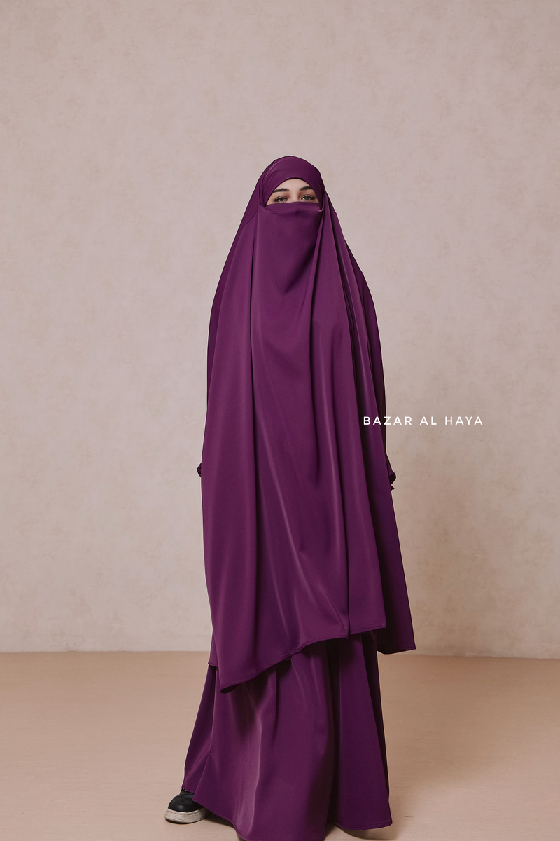 Purple Hoor - Two Piece Jilbab With Skirt- Long & Loose