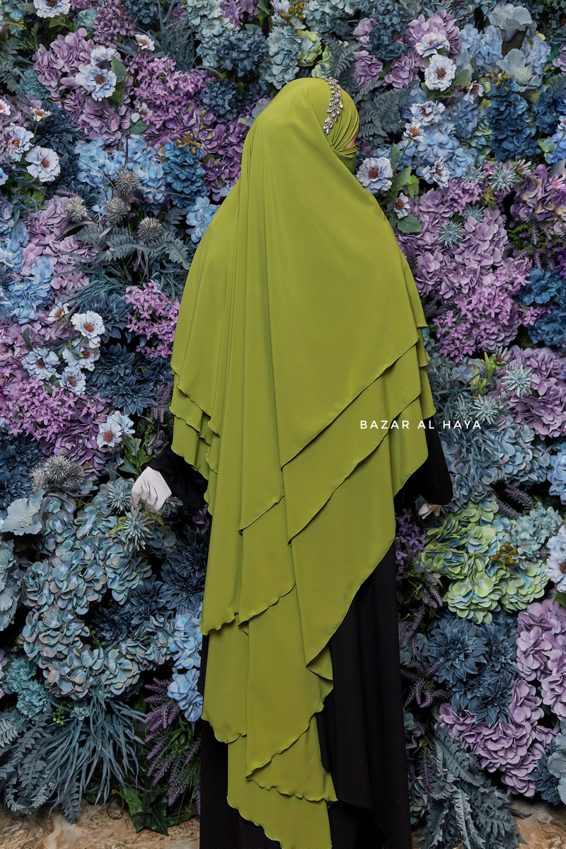 Kiwi Aiza Three Layered Diamond Khimar - Premium Stretch