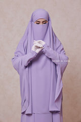 Lilac Yasmin Two Piece Jilbab With Dress & Khimar - Loose Style & Light Soft Breathable