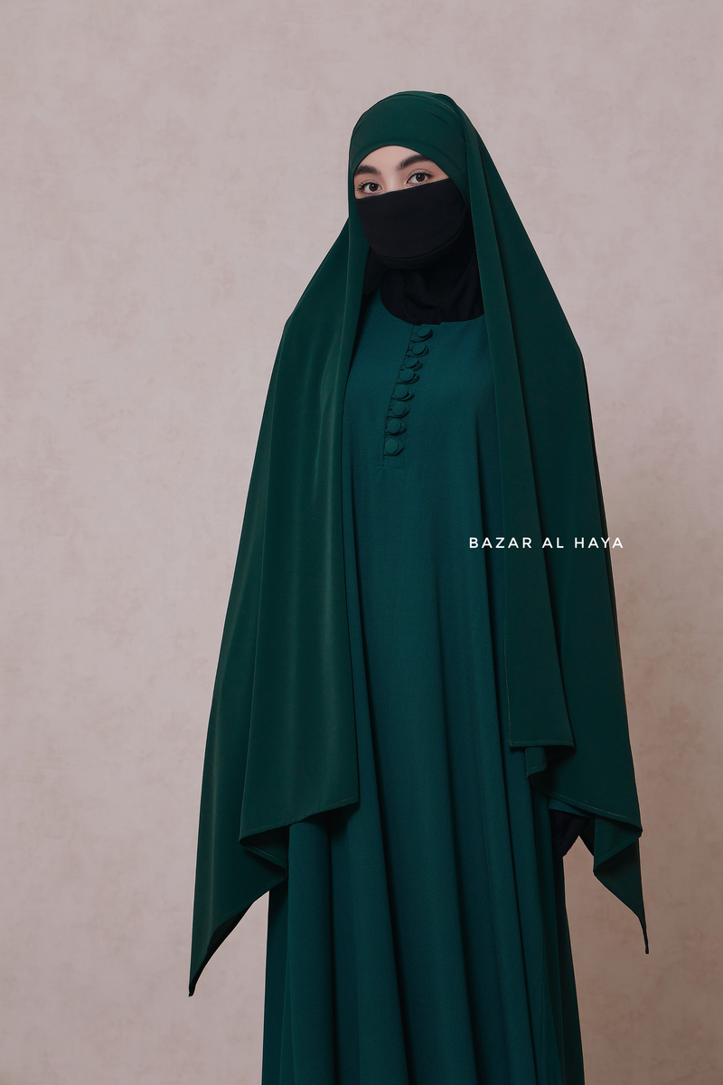 Emerald Tie Back Scarf & Khimar - Long Rectangle Shape - Style & More