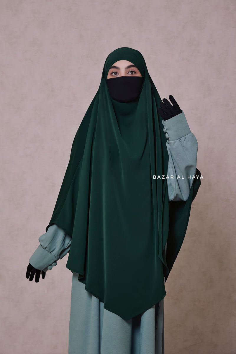 Emerald Mubarak Long Triangle Diamond Khimar - Nidha Extra Long