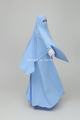 Baby Blue Salam Abaya & Mubarak Khimar Set - Nida