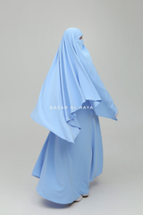 Baby Blue Salam Abaya & Mubarak Khimar Set - Nida