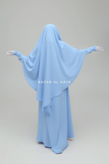 Baby Blue Salam Abaya & Mubarak Khimar Set - Nida