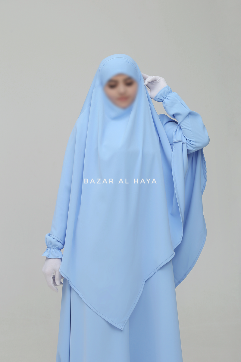 Baby Blue Salam Abaya & Mubarak Khimar Set - Nida