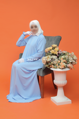 Baby Blue Salam Abaya - Loose & Wide In Nidha