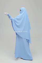 Baby Blue Salam Abaya & Mubarak Khimar Set - Nida