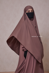 Coffee Eliza Long Triangle Diamond Khimar - Soft Cotton