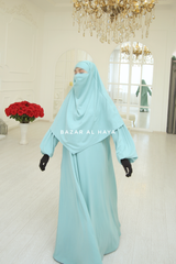 Eliza Two Piece Abaya & Khimar Set in Mint Cotton Super Soft & Breathable - Cozy