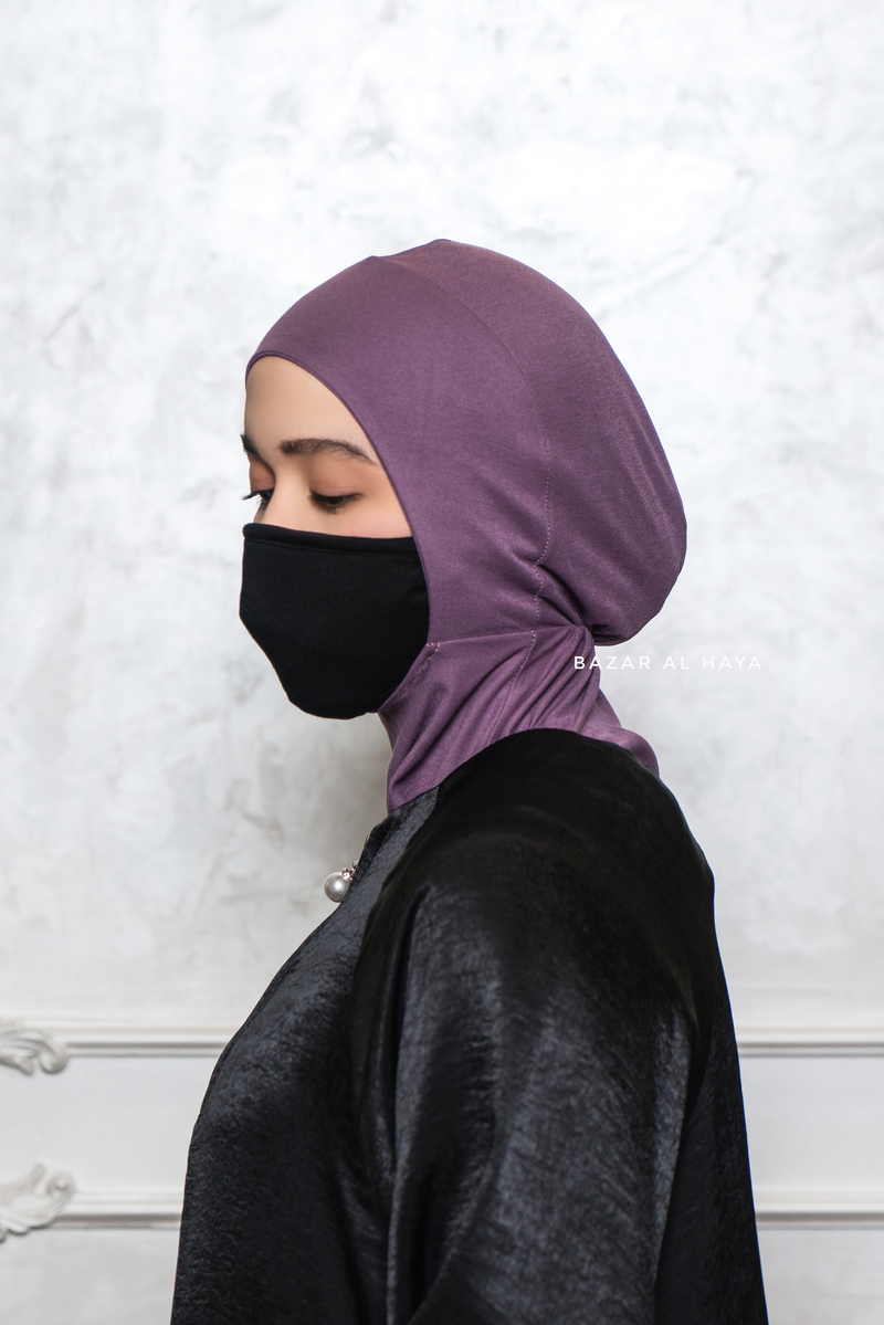 Viola Purple Neck Cover Underscarf In Cotton - Super Breathable & Soft