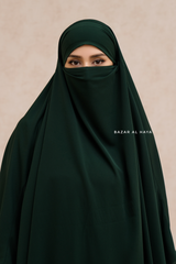 Marwad Maxi Round Diamond Khimar In Emerald - Crepe, Cotton Extra Long