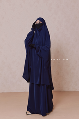 Dark Blue Hoor - Two Piece Jilbab With Skirt - Long & Loose