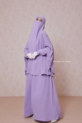 Lilac Yasmin Two Piece Jilbab With Dress & Khimar - Loose Style & Light Soft Breathable