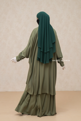 Olive Nilufar Two Piece Top & Skirt Set 100% Cotton - Loose Fit & Side Pockets