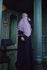 Lilac Aiza Three Layered Diamond Khimar - Premium Stretch