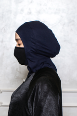 Dark Blue Neck Cover Underscarf In Cotton - Super Breathable & Soft