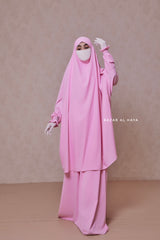 Baby Pink Hoor - Two Piece Jilbab With Skirt- Long & Loose