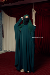 Emerald Faraasha Butterfly Wide Abaya - Silk Crepe