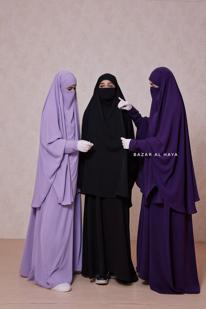 Yasmin Two Piece Jilbab With Dress & Khimar - Loose Style & Light Soft Breathable