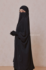 Hoor Two Piece  Black Jilbab With Skirt- Long & Loose