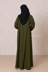 Olive Salam Abaya - Flowy & Relaxed Fit