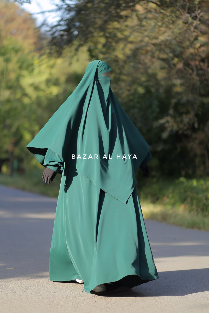 Emerald Zaara Abaya & Mubarak Khimar Extra Long Set