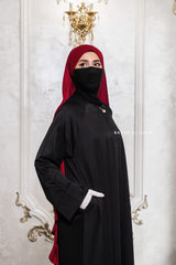 Madina Black Abaya - Soft Relaxed Fit - Mediumweight Silk Crepe