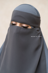 Grey Single Layer Niqab - Super Breathable & Comfy