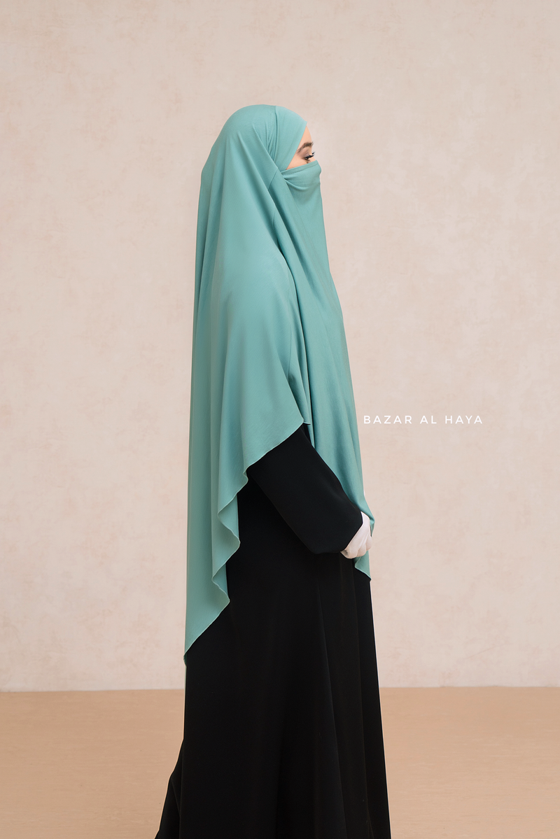 Mint Eliza Long Triangle Diamond Khimar - Soft Cotton