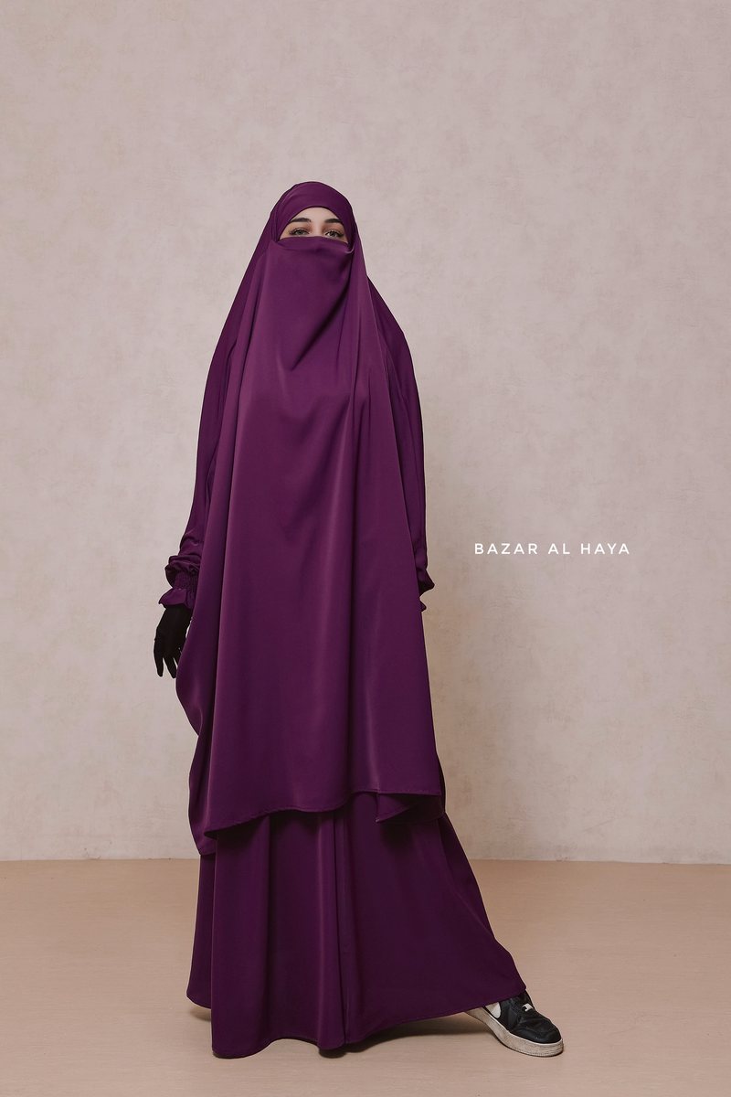 Purple Hoor - Two Piece Jilbab With Skirt- Long & Loose