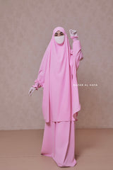 Baby Pink Hoor - Two Piece Jilbab With Skirt- Long & Loose