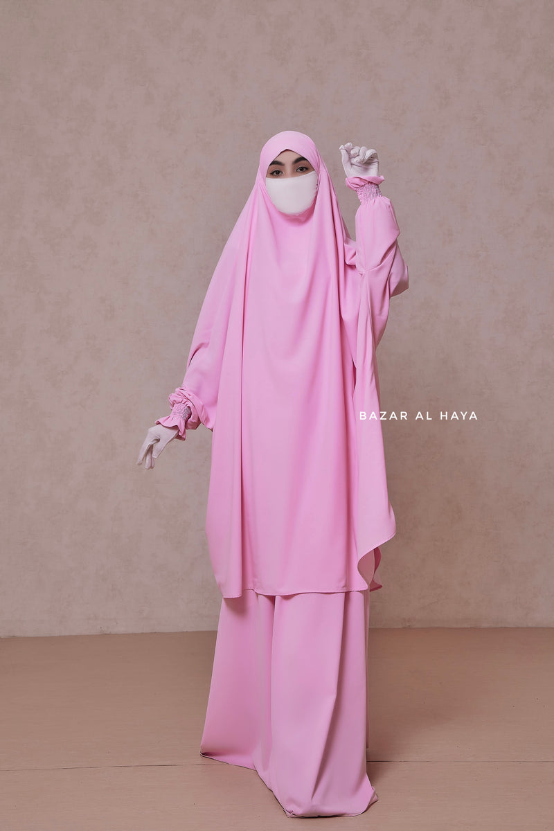 Baby Pink Hoor - Two Piece Jilbab With Skirt- Long & Loose