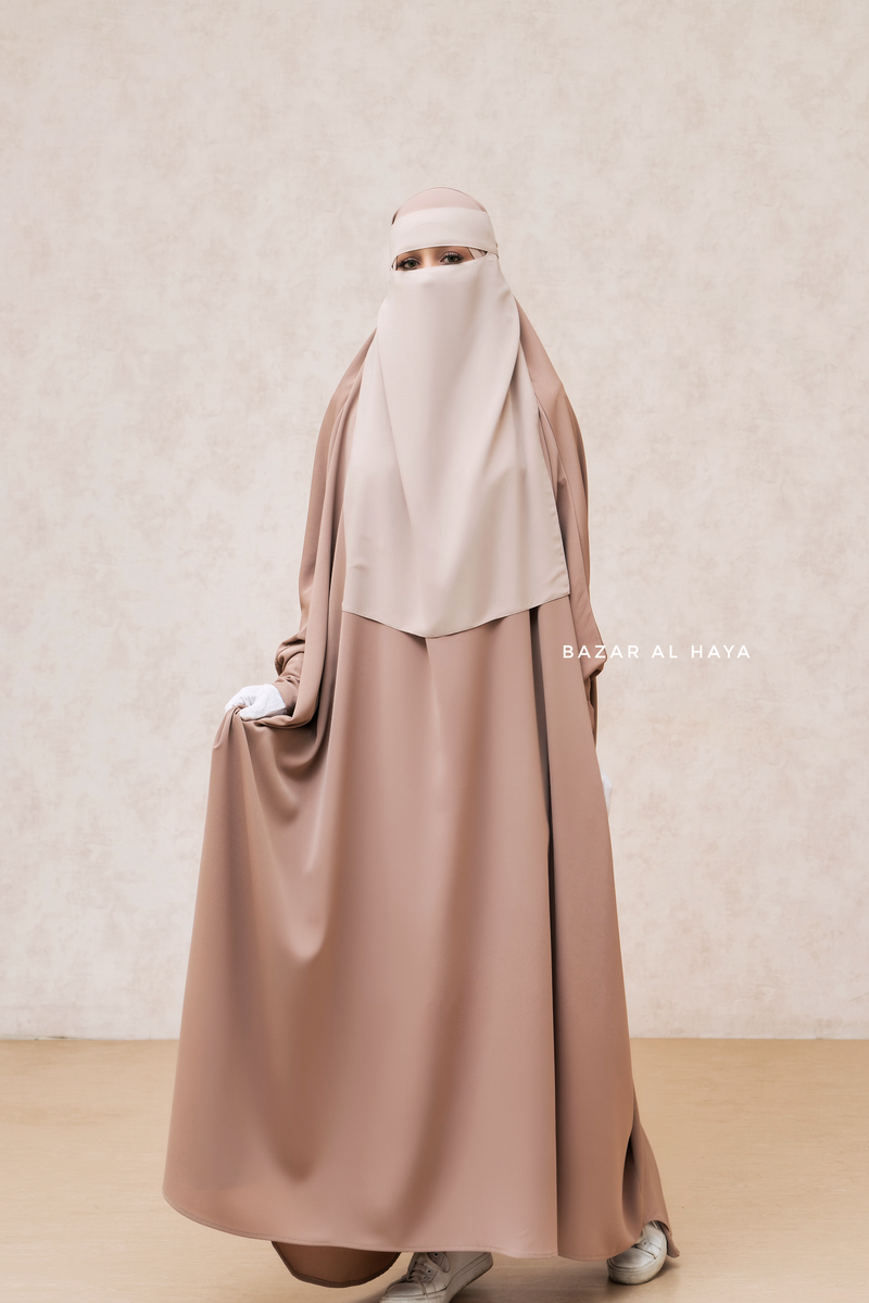 Single Creme Beige Layer Niqab - Super Breathable & Comfy