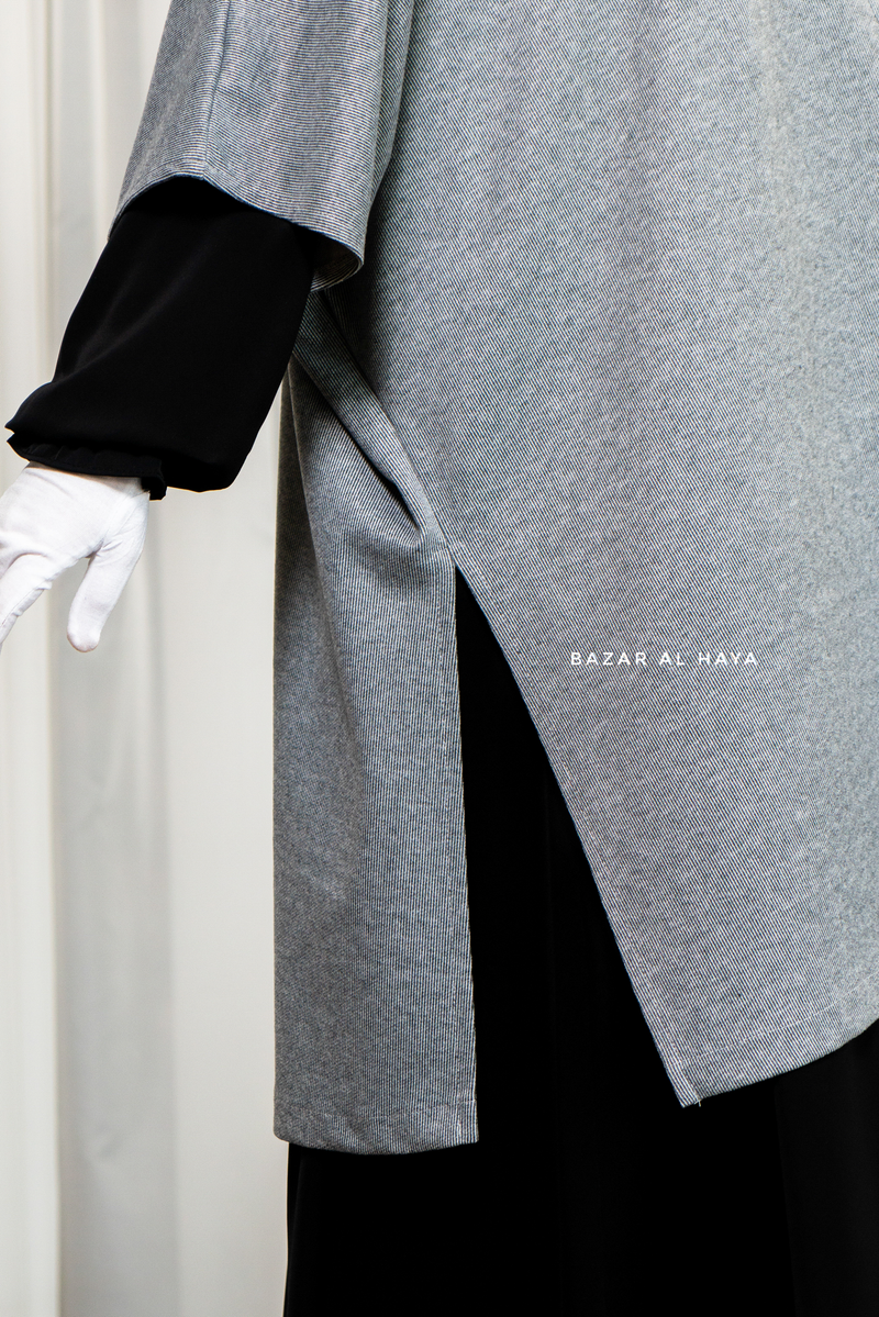 Taima Grey Warm Cardigan - Comfy Oversized- Premium Acrylic Cashmere
