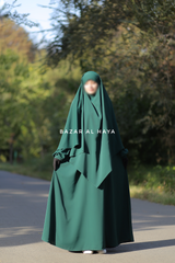 Emerald Zaara Abaya & Mubarak Khimar Extra Long Set