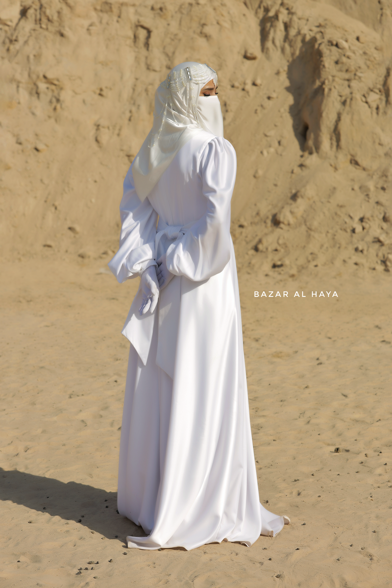 Bridal Gown Nafisa Silk Abaya Dress For Walima & Wedding & Nikkah